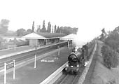 Ex-Great Western Railway 4-4-0 City Class No 3440 �City of Truro� on a SLS Special passing a deserted Olton Station on the Up Main line
