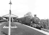 Ex-GWR 2-6-2T 'Large Prairie' No 5185 stands waiting to depart with local passenger service to Leamington