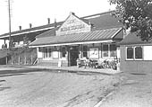 A 1950s view of the exterior view of Olton's 1930s rebuilt station showing the booking office and the new approach 'Station Drive'