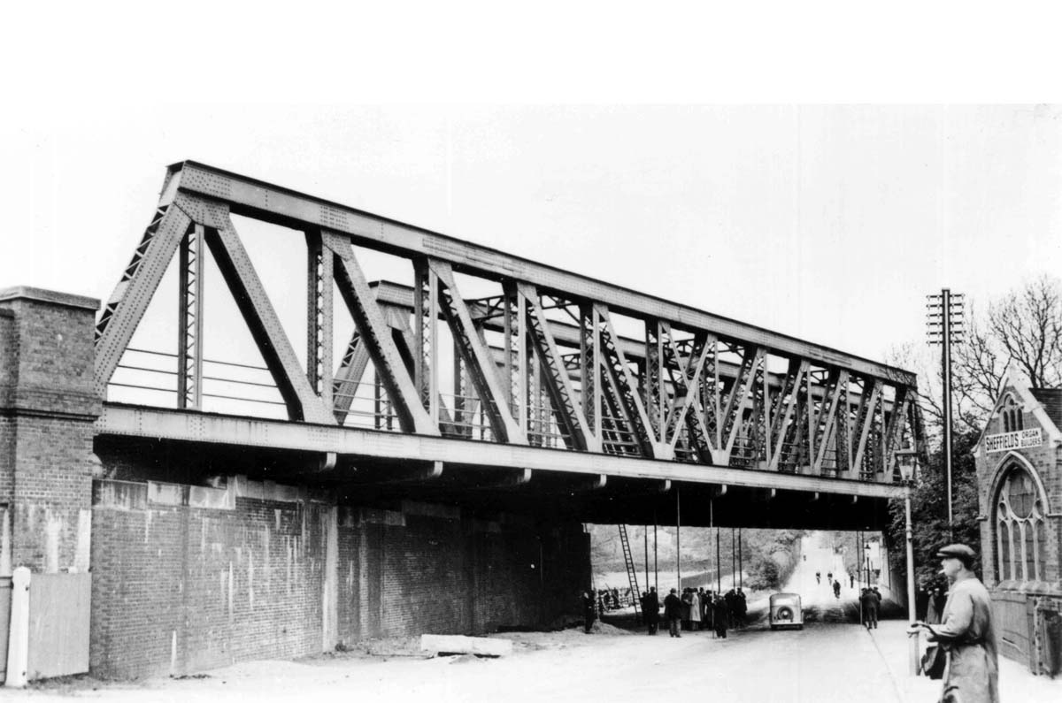 Olton Station View of the newly constructed lattice girder bridge over the Warwick Road