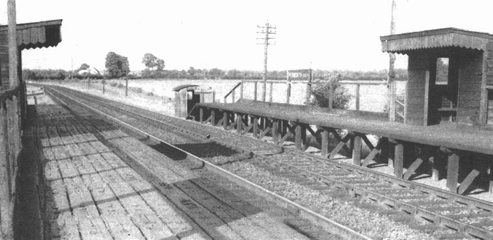 Looking towards Cheltenham from the up platform towards the oil store structure sited at the end of the down platform