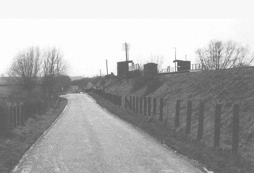Pebworth Halt, set on an embankment, shortly after it was closed to passengers on 3rd January 1966