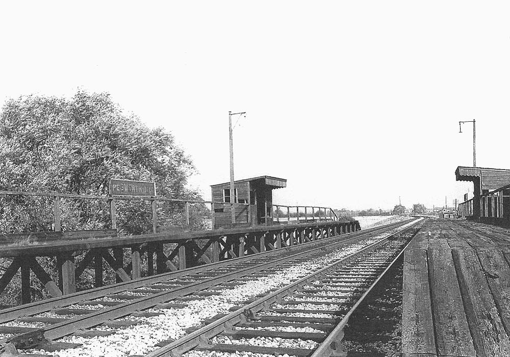 Looking towards Cheltenham with the up platform on the left and the down platform on the right