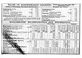 An extract from the Great Western Railway Timetable showing times from Leamington station for the summer of 1913