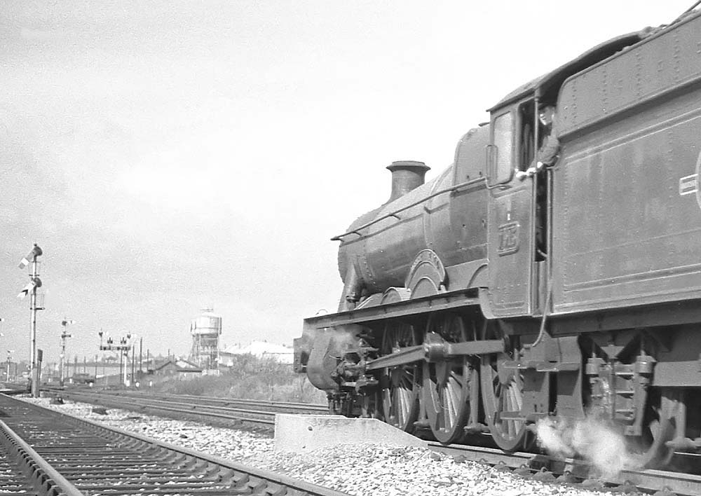 British Railways built Modified Hall 4-6-0 No 7915 'Mere Hall' approaches the station on 19th September 1964
