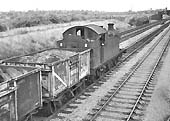 Ex-GWR 56xx Class 0-6-2T No 5606 passes through Queens Head sidings with an up freight service on 16th July 1964