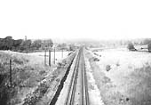 A view of the water troughs looking north towards Birmingham from the occupation bridge with the junction in the background