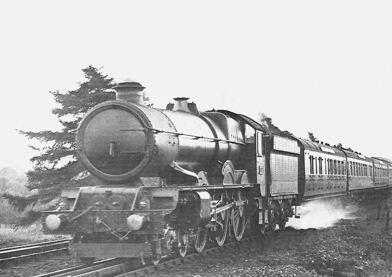 GWR 60xx 'King' Class 4-6-0 No 6017 'King Edward VI' with class A headcode on a down express from Paddington to Birmingham Snow Hill in 1920s