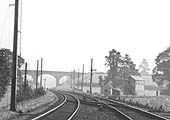 Close up showing the junction in greater detail including PW huts and the signalbox which controlled the Henley-in-Arden branch