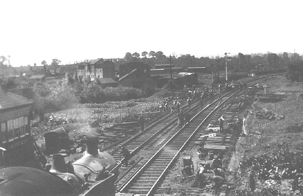 Looking south from Sanctus Road bridge towards the junction with the SMJ during Sunday engineering work