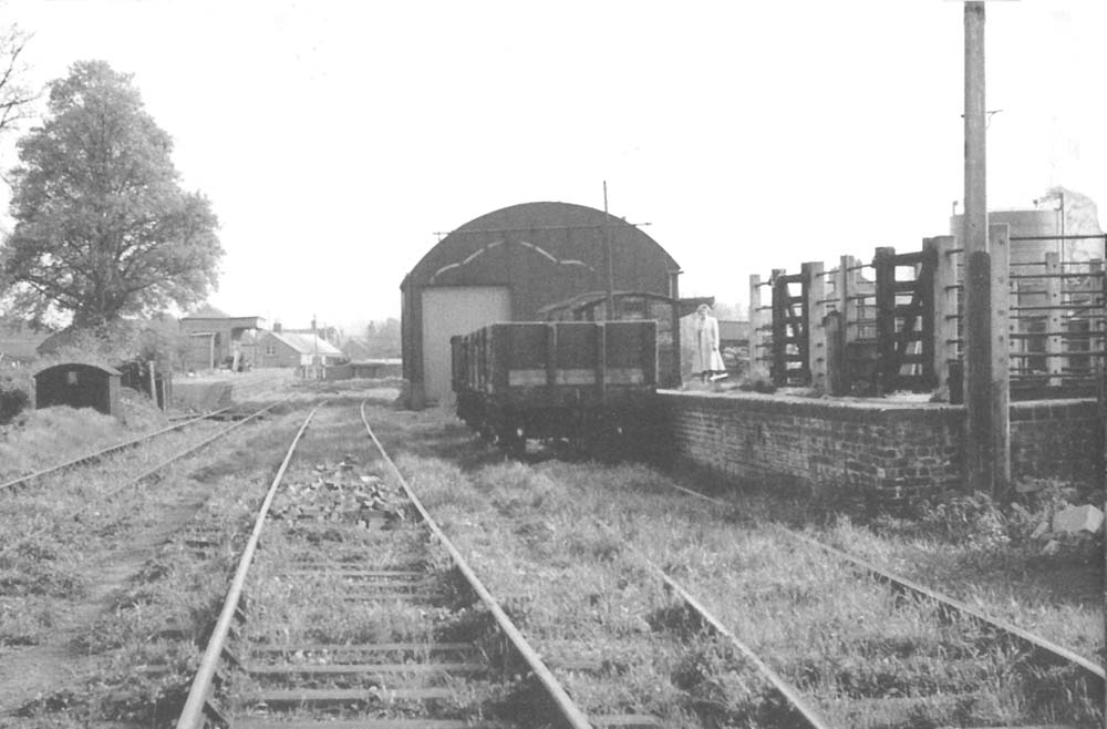 View of the station and goods yard with the track over grown taken one year after being brought into British Railways ownership