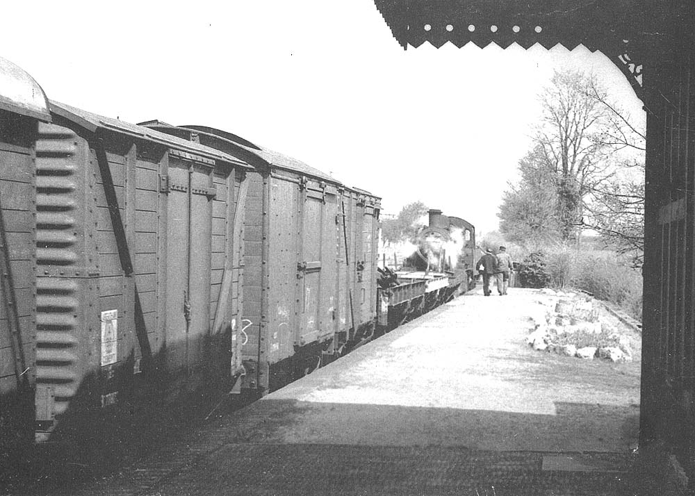 Looking along the defunct passenger station with the local goods service preparing to return to Moreton-in-Marsh tender first