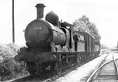 Ex-GWR 0-6-0 'Dean Goods' No 2458 is seen in July 1953 at the head of the short return branch freight to Moreton-in-Marsh
