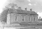 A side view of the forty-one feet long by sixteen feet wide engine shed which served the branch line for approximately thirty years