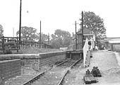 Close up of the end of the short siding showing Shirley station's landing dock used to off-load road vehicles