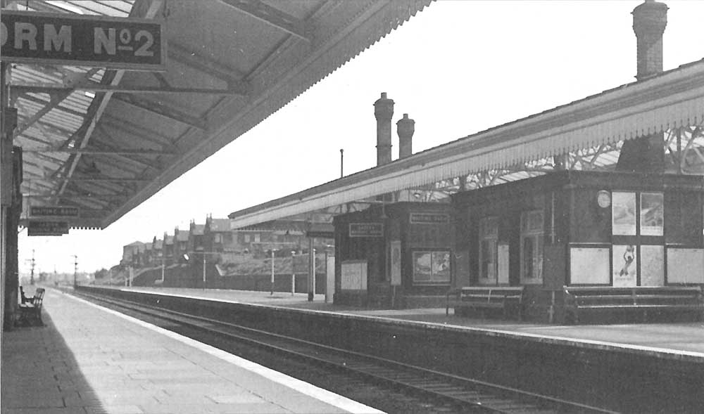 View of Small Heath and Sparkbrook station showing the relief lines either side of the platform on the right and on the left the main down platform