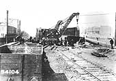 View showing two GWR rail mounted cranes installing girders to a new bridge to the south of Small Heath Station in March 1907
