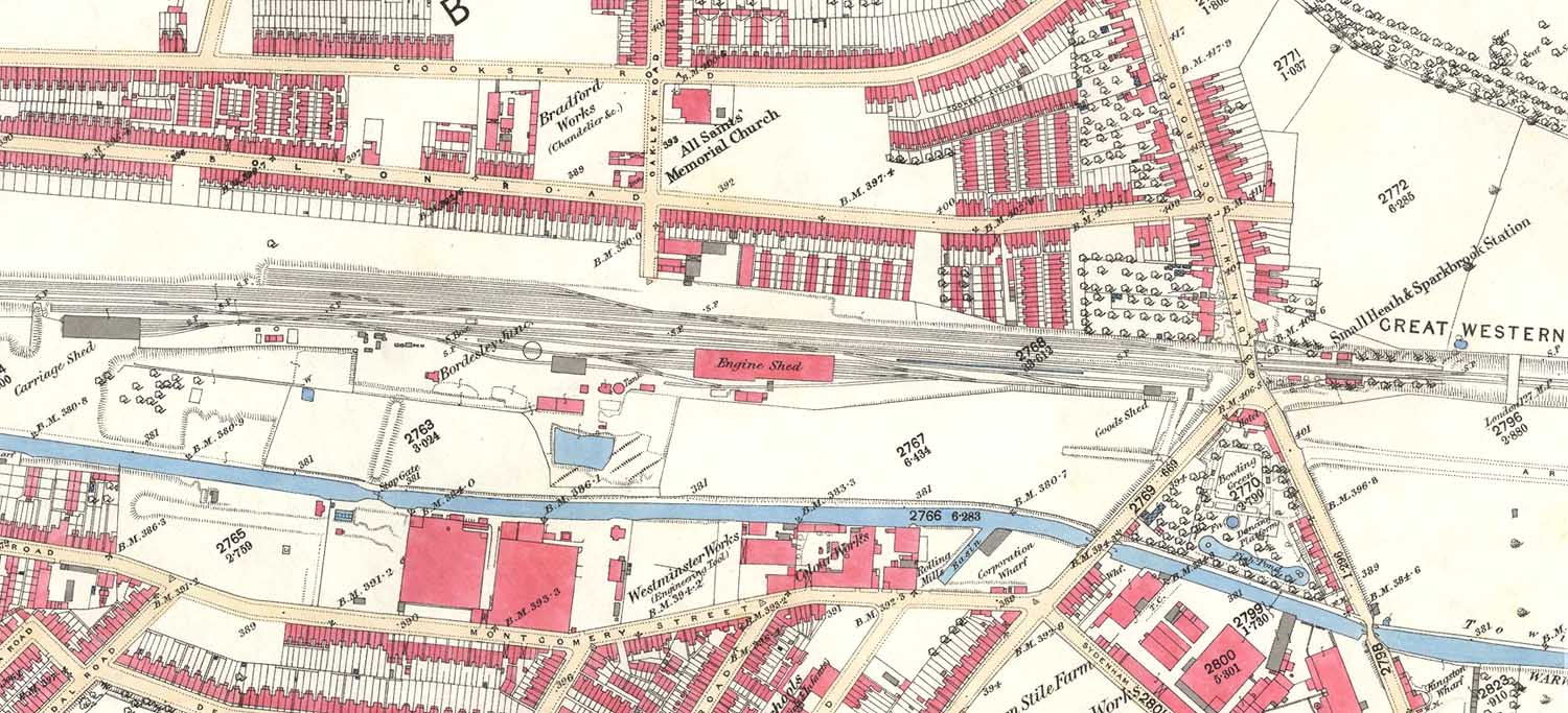 Small Heath and Sparkbrook Station An 1888 25 inch to the mile