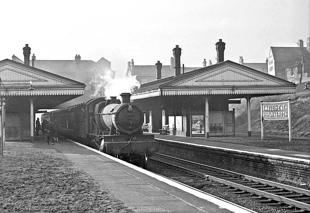 Ex-GWR 4-6-0 No 7817 'Garsington Manor' is seen on a down local service on 12th April 1962