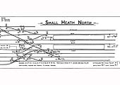 A low resolution version of the Signalling Diagram for Small Heath North Signal Box showing the arrangement post 1958