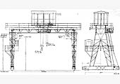 Front and side elevation of the 20 ton electrically powered travelling gantry crane installed at Small Heath down goods yard in early 1925