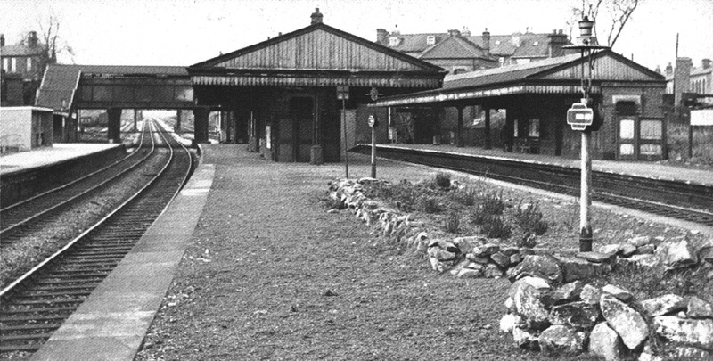 View of the main line station at Soho & Winson Green looking towards Wolverhampton in March 1966