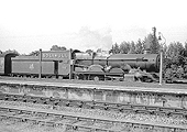 GWR 4-6-0 No 5031 'Totnes Castle' is seen standing at the head a train on the Down Main platform at Solihull