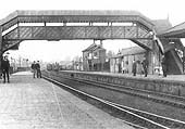 Close up of the goods yard and sidings situated on the Birmingham side of Solihull station and signal box