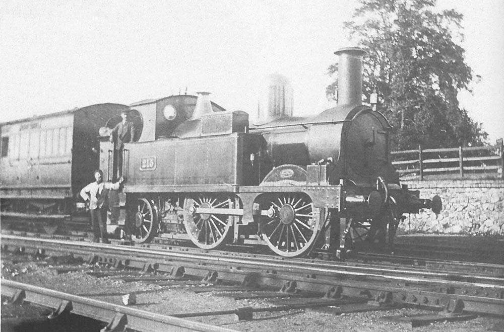 GWR 0-4-2T 517 Class No 215 poses for the camera at Solihull in 1900