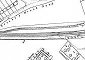 Ordnance Survey map of the original Solihull station showing the goods yard which was used for mineral and other such traffic
