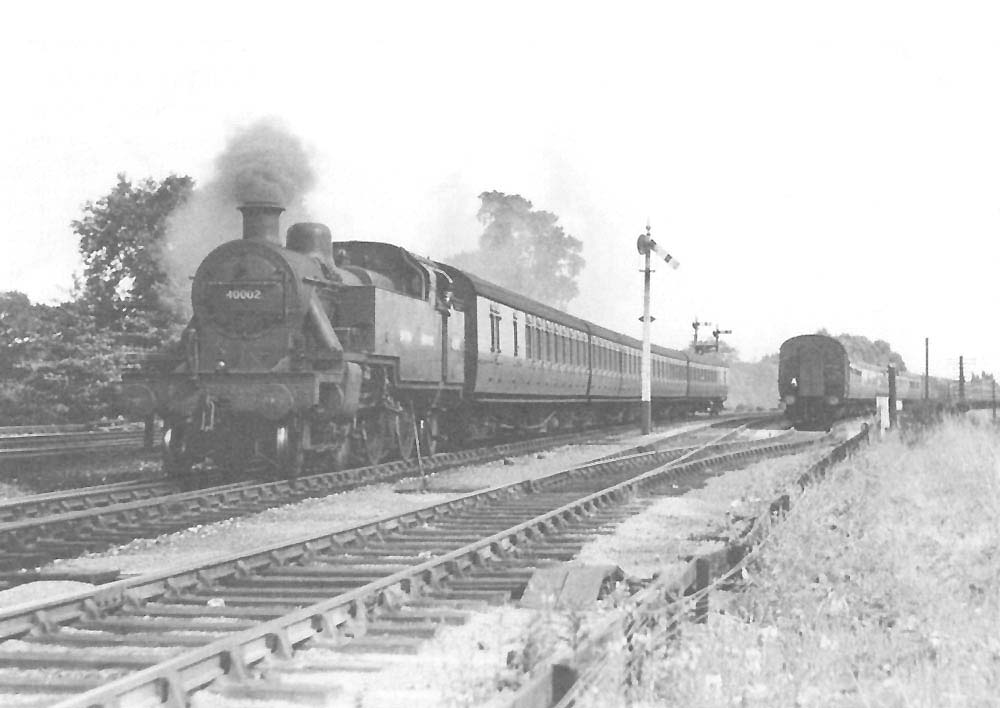 Solihull Station: Ex-LMS 3P 2-6-2T No 40002 is seen on a down local ...