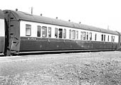 Ex-GWR brake third coach No W4944 in a passenger train from Birmingham on Thursday 27th July 1950