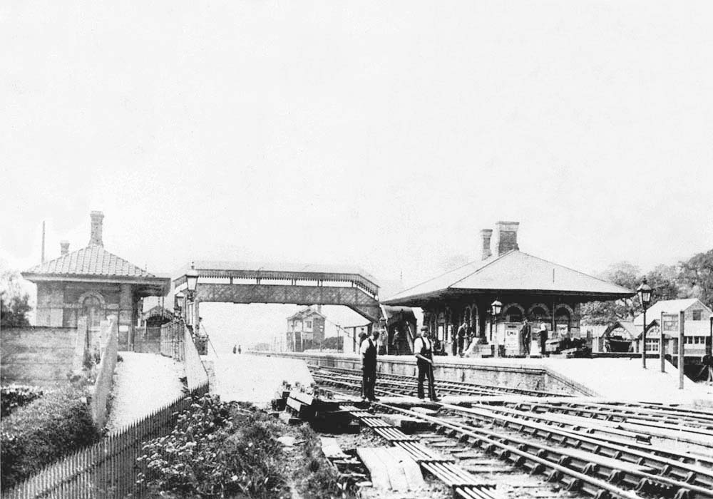 A panoramic view of the original station taken at the turn of the 20th century looking towards Birmingham