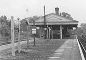 Close up showing Solihull station's new Up Relief and Main platforms, platform furniture and the passenger facilities