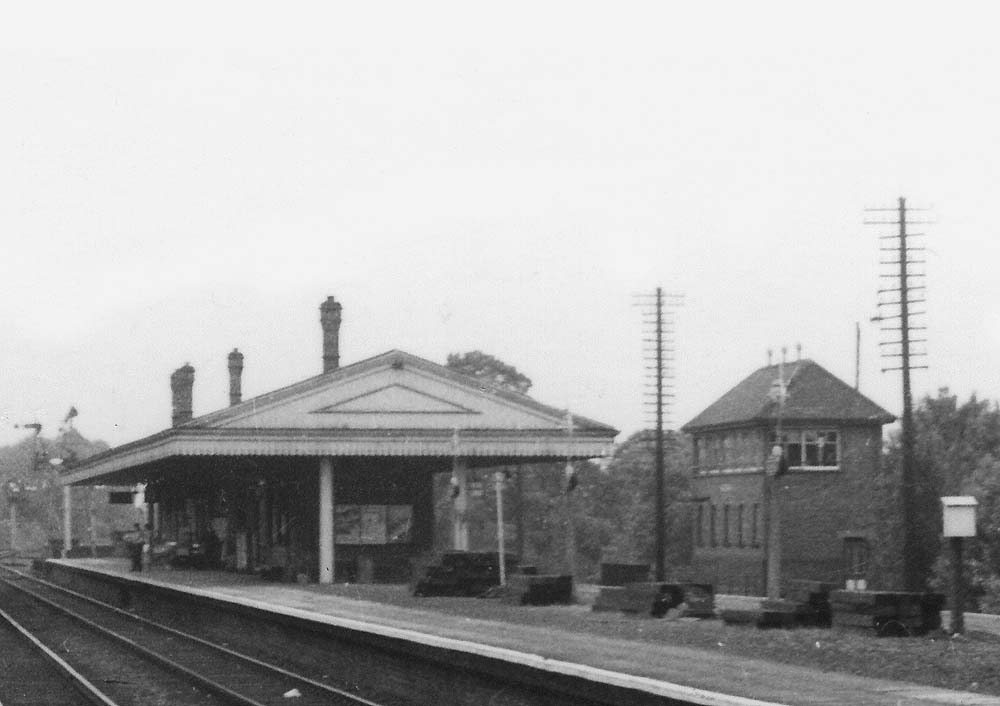 Close up showing Solihull station's new Down and Up Relief platforms and the replacement signal box