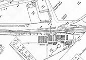 A 1902 Ordnance Survey map showing the layout of Solihull station, goods shed and yard and refuge siding