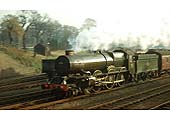 Ex-GWR 4-6-0 No 6016 'King Edward V' on a down express from Paddington, passing Solihull in the late afternoon in November 1961