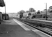 Looking north towards Leamington Spa and Birmingham with the goods yard on the left