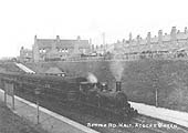 View of Spring Road Halt shortly after opening on 1st July 1908 with an unidentified GWR 0-4-2T at the head of a local auto-train passenger service