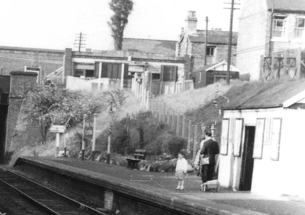 Close up of the basic waiting room found on the down platform constructed from the same corrugated cladding materials used on the up platform building