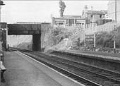Looking towards Birmingham from the down station with the up platform on the right during the 1950-60s