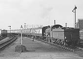 Ex-GWR 0-6-0 2251 Class No 2257 is seen banking an up express service from Stratford on Avon on 23rd May 1959