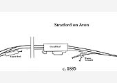 An 1885 schematic plan of Stratford on Avon showing the trainshed which once covered the lines at the station