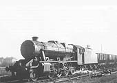 LMS 8F 2-8-0 No 8414 is seen on a northbound freight near Birmingham Road goods yard on 10th April 1944