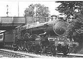 GWR 4-6-0 No 5001 'Llandovery Castle' is seen with the experimental eight wheeled 4000 gallon tender