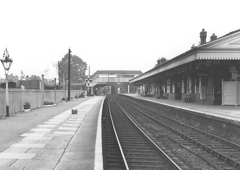Looking towards Honeybourne along the down platform whilst on the right is the up platform and its 1910 building which provided the passenger facilities