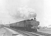Ex-GWR 0-6-0PT No 3775 heads the 1:47pm Stratford to Evesham local passenger service on 11th April 1958