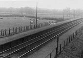 Looking South towards Honeybourne from the former SMJ bridge with the up platform nearest to the camera