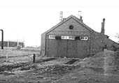 The combined coal stage and water tank at Stratford-upon-Avon shed, showing the ladder to inspect the tank