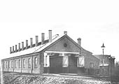 Official Great Western Railway photograph of Stratford-on-Avon engine shed shortly after its completition in 1911